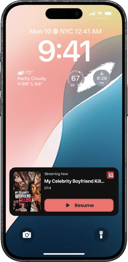 Streaming Now live activity on the lock screen