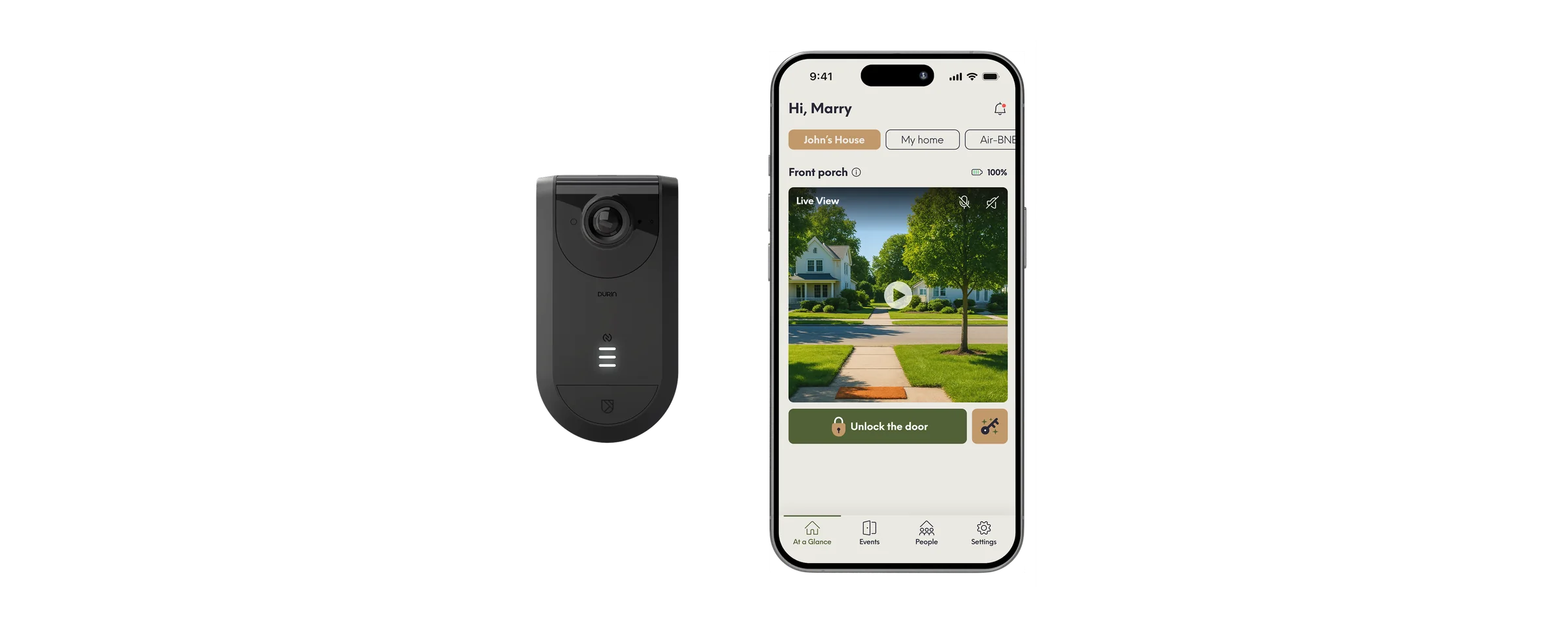 Durin Door Manager and the daily home access screen