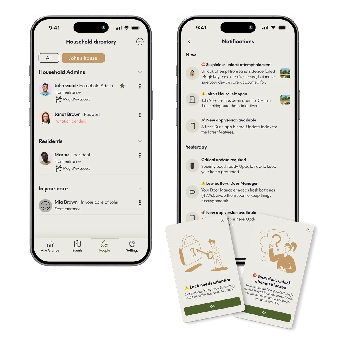 Household directory and notifications