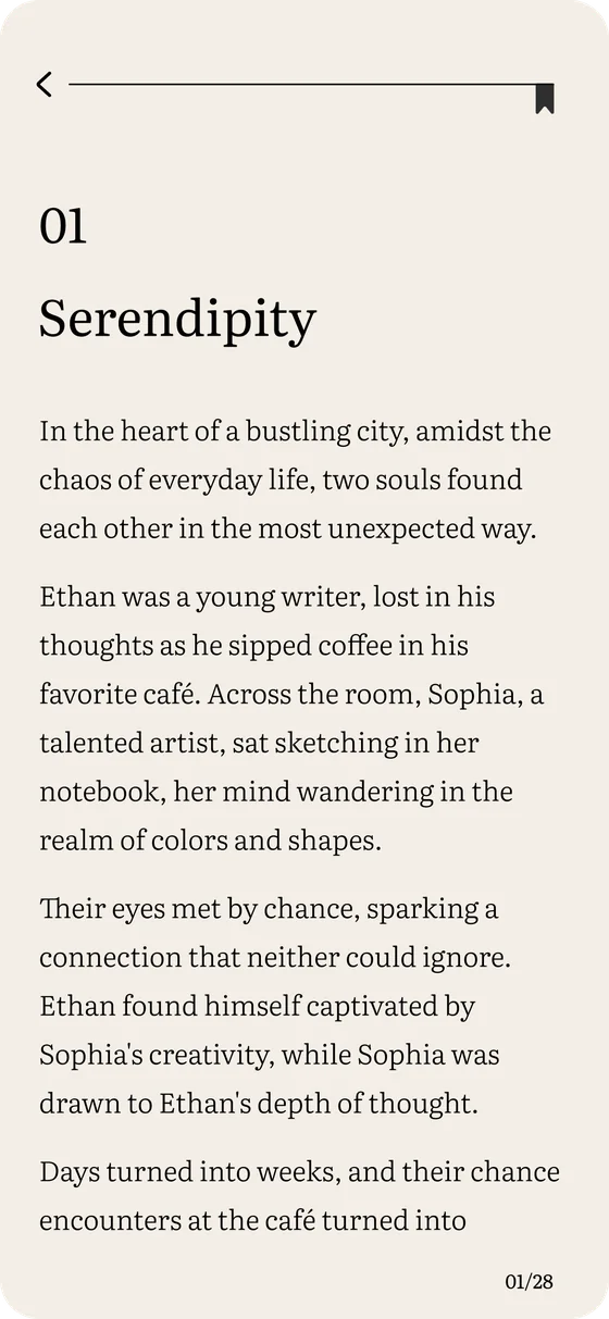 Reading screen set in Literata